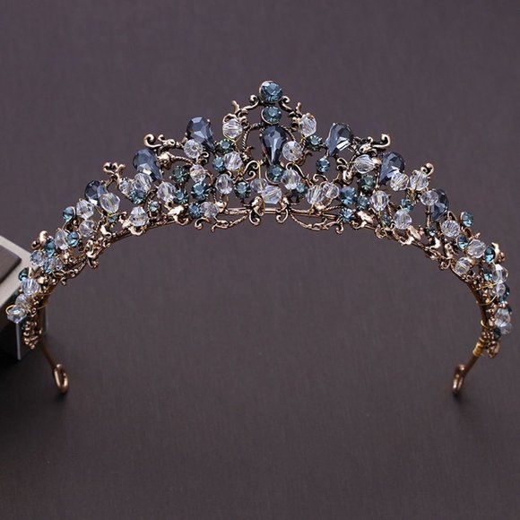 Accessories - Black Clear Crystal Rhinestone Bronze tone Tiara Accessories - Black Clear Crystal Rhinestone Bronze tone Tiara